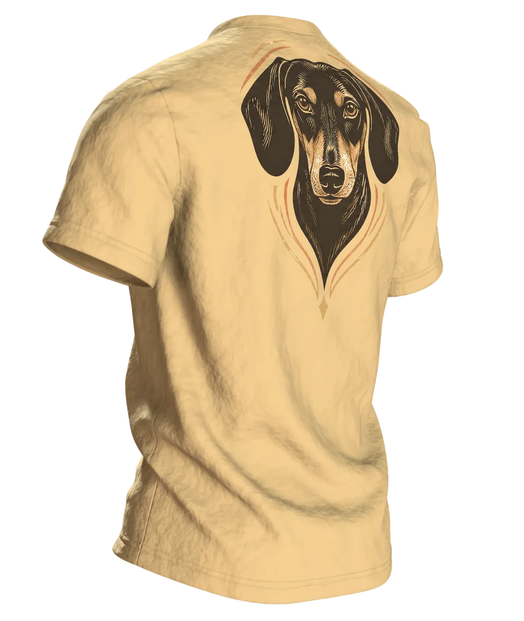 Hund Spruch Therapeut T-Shirt: Lustiges Vintage Design, Rückseite schräg rechts