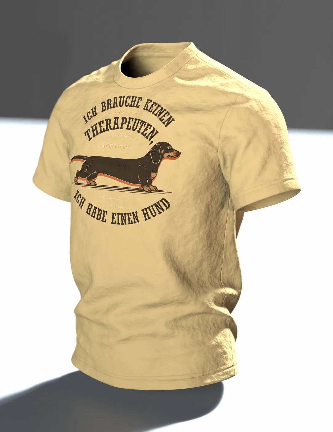 Hund Spruch Therapeut T-Shirt: Lustiges Vintage Design, Im Raum, schräg