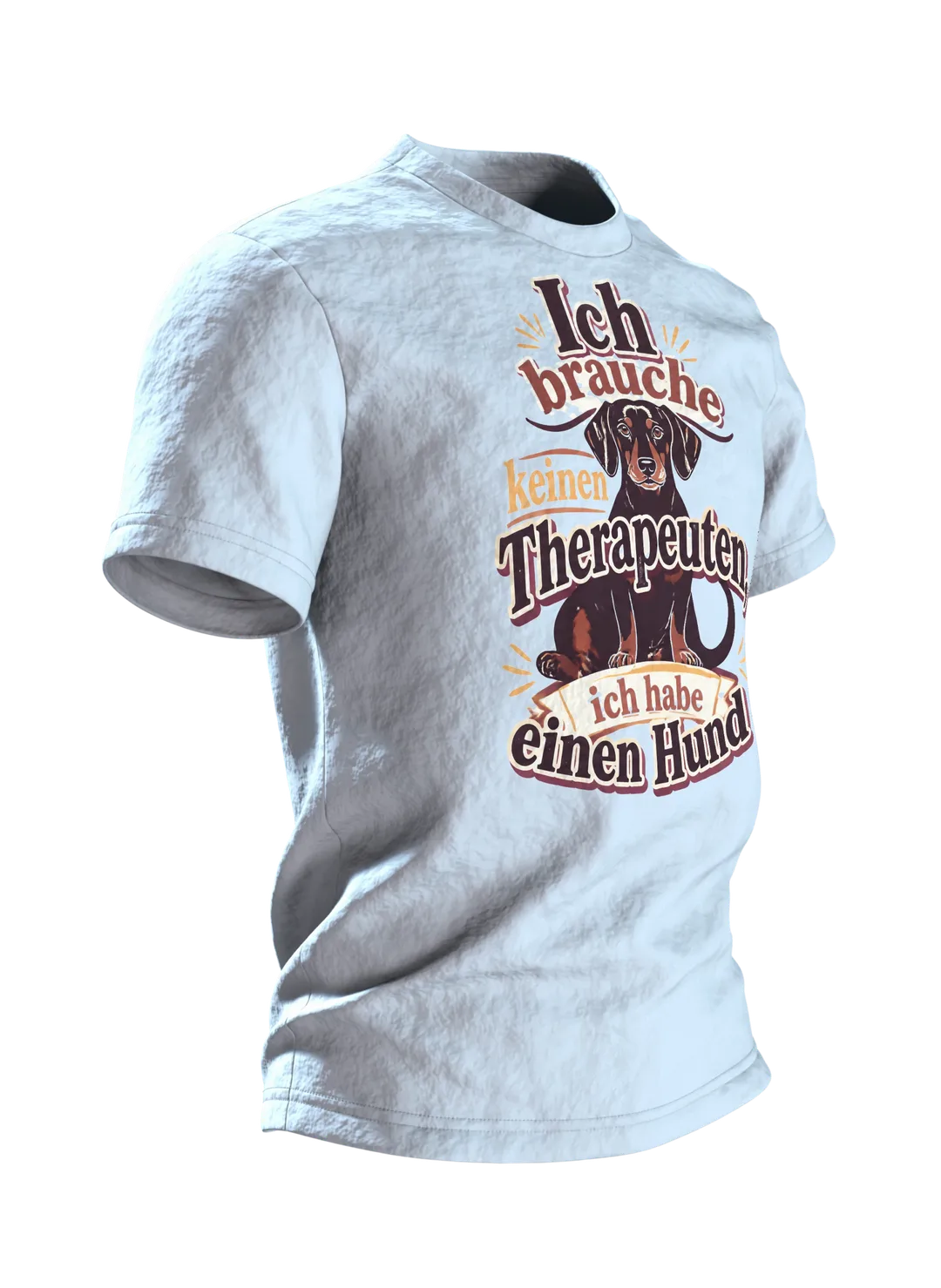Lustiger Hund Spruch T-Shirt: Vintage Therapeuten Design, Seitenansicht links