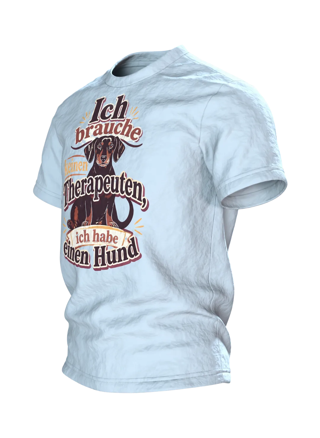 Lustiger Hund Spruch T-Shirt: Vintage Therapeuten Design, Seitenansicht rechts