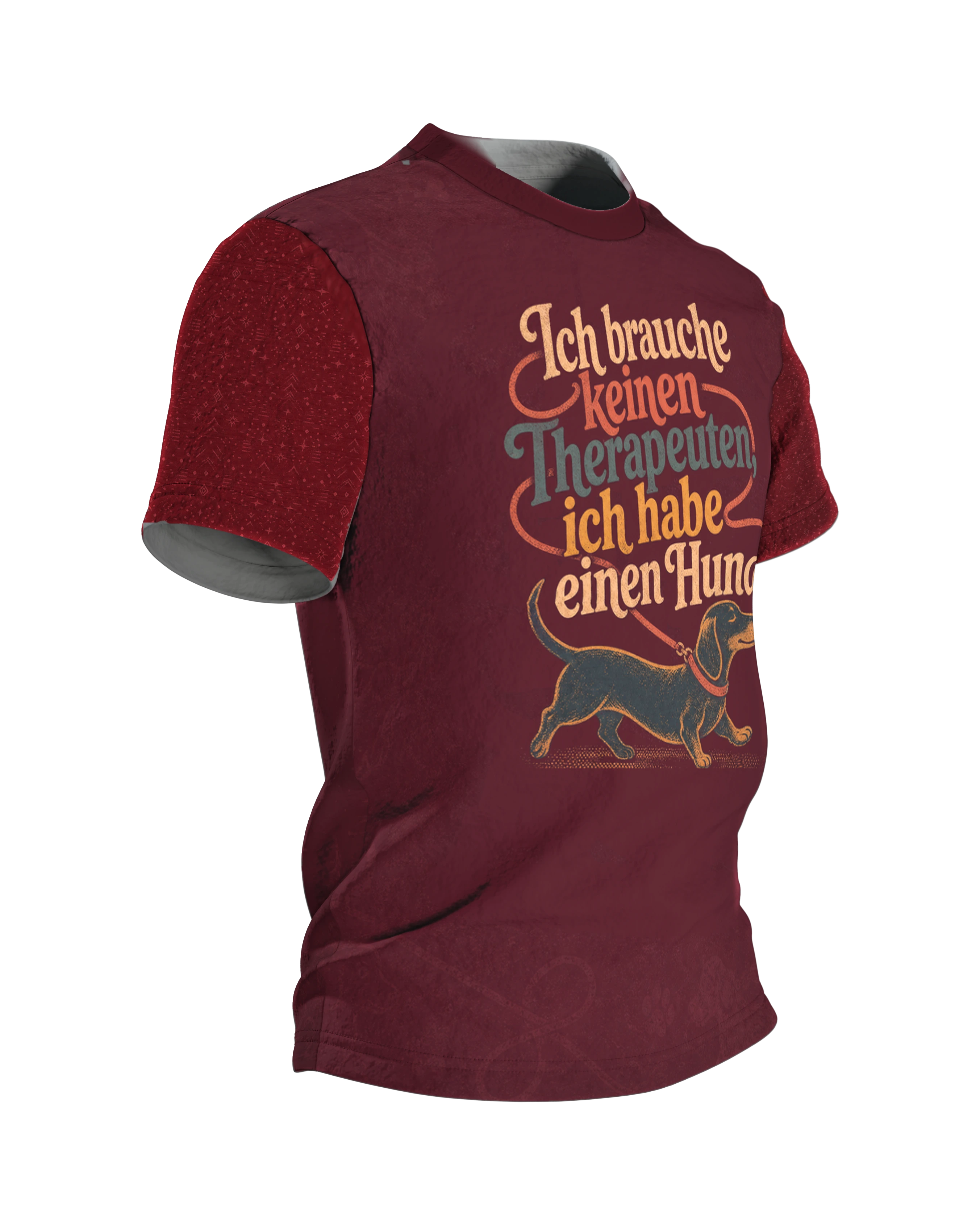Therapeuten Hund Spruch mit Dackel T-Shirt: Lustiges Retro Design, Seitenansicht links