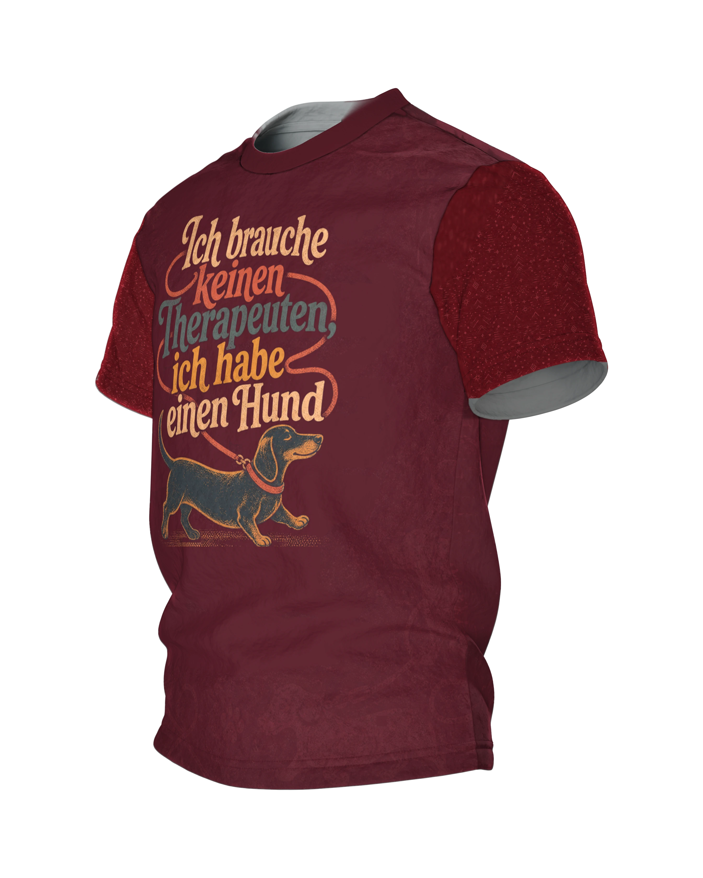 Therapeuten Hund Spruch mit Dackel T-Shirt: Lustiges Retro Design, Seitenansicht rechts