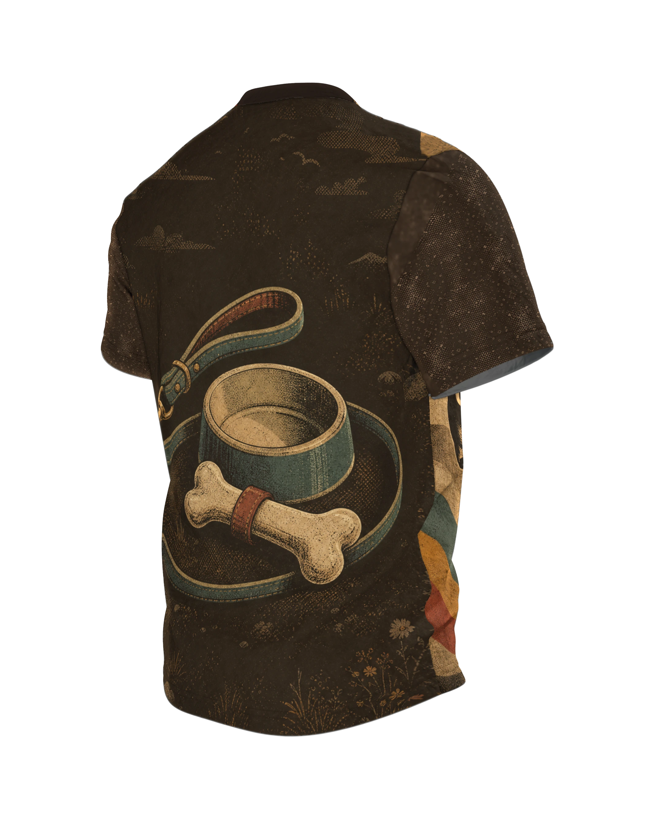 Hund Spruch T-Shirt: Lustiges Dackel Design mit Retro-Flair, Rückseite schräg links
