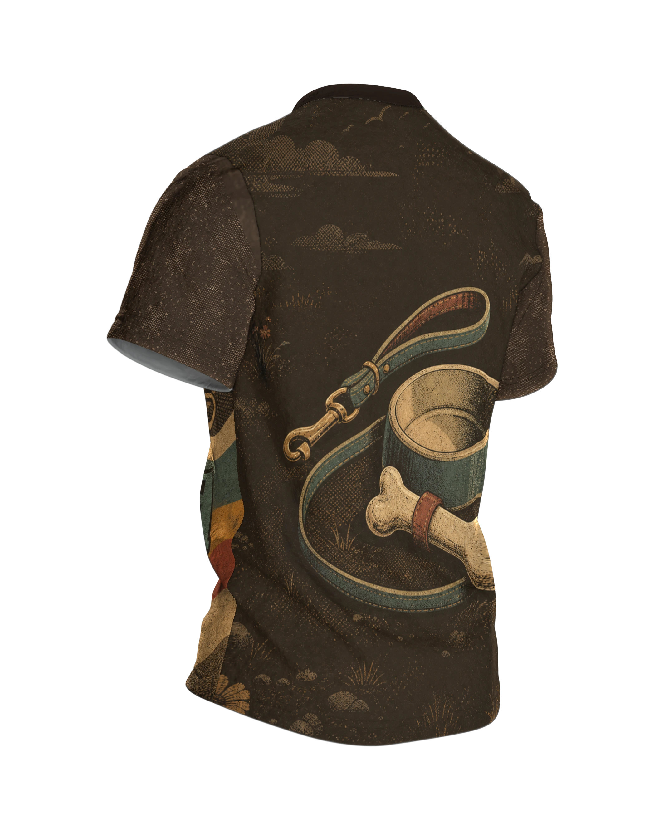 Hund Spruch T-Shirt: Lustiges Dackel Design mit Retro-Flair, Rückseite schräg rechts
