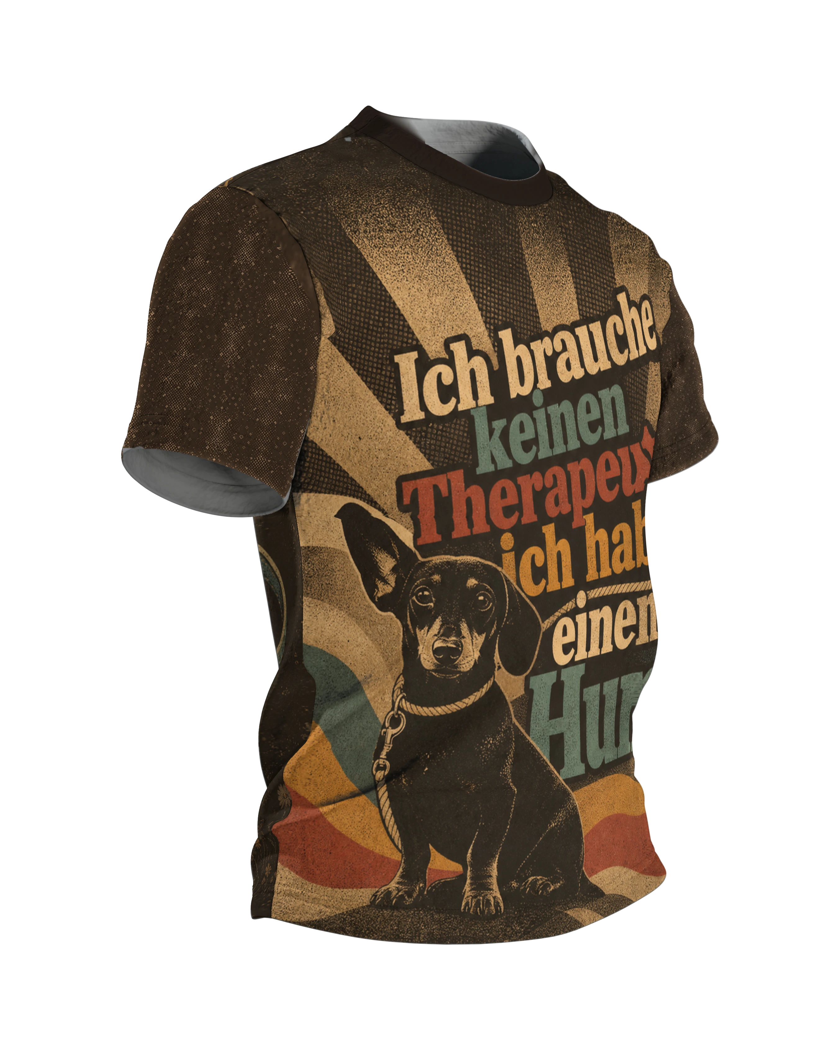 Hund Spruch T-Shirt: Lustiges Dackel Design mit Retro-Flair, Seitenansicht links