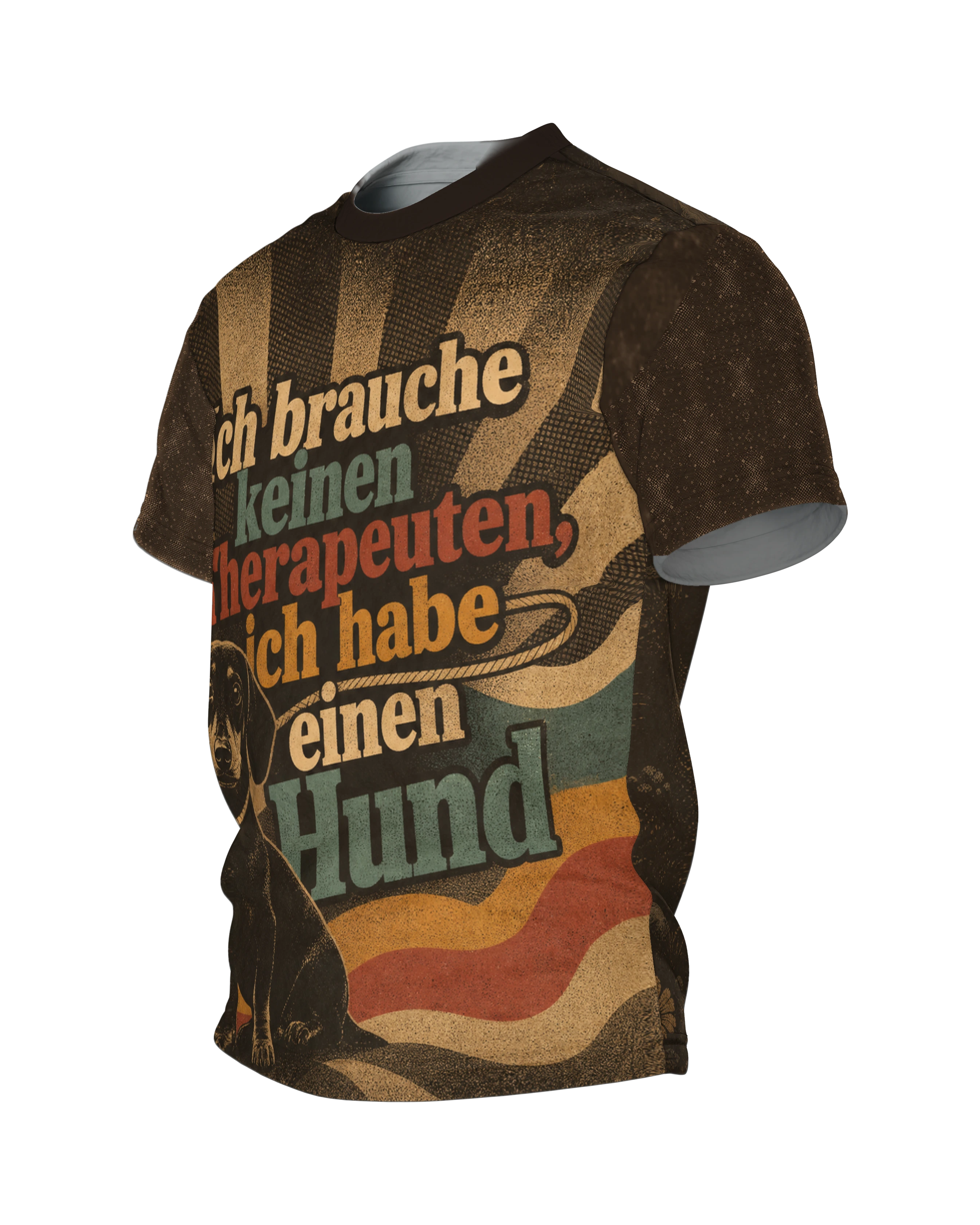 Hund Spruch T-Shirt: Lustiges Dackel Design mit Retro-Flair, Seitenansicht rechts