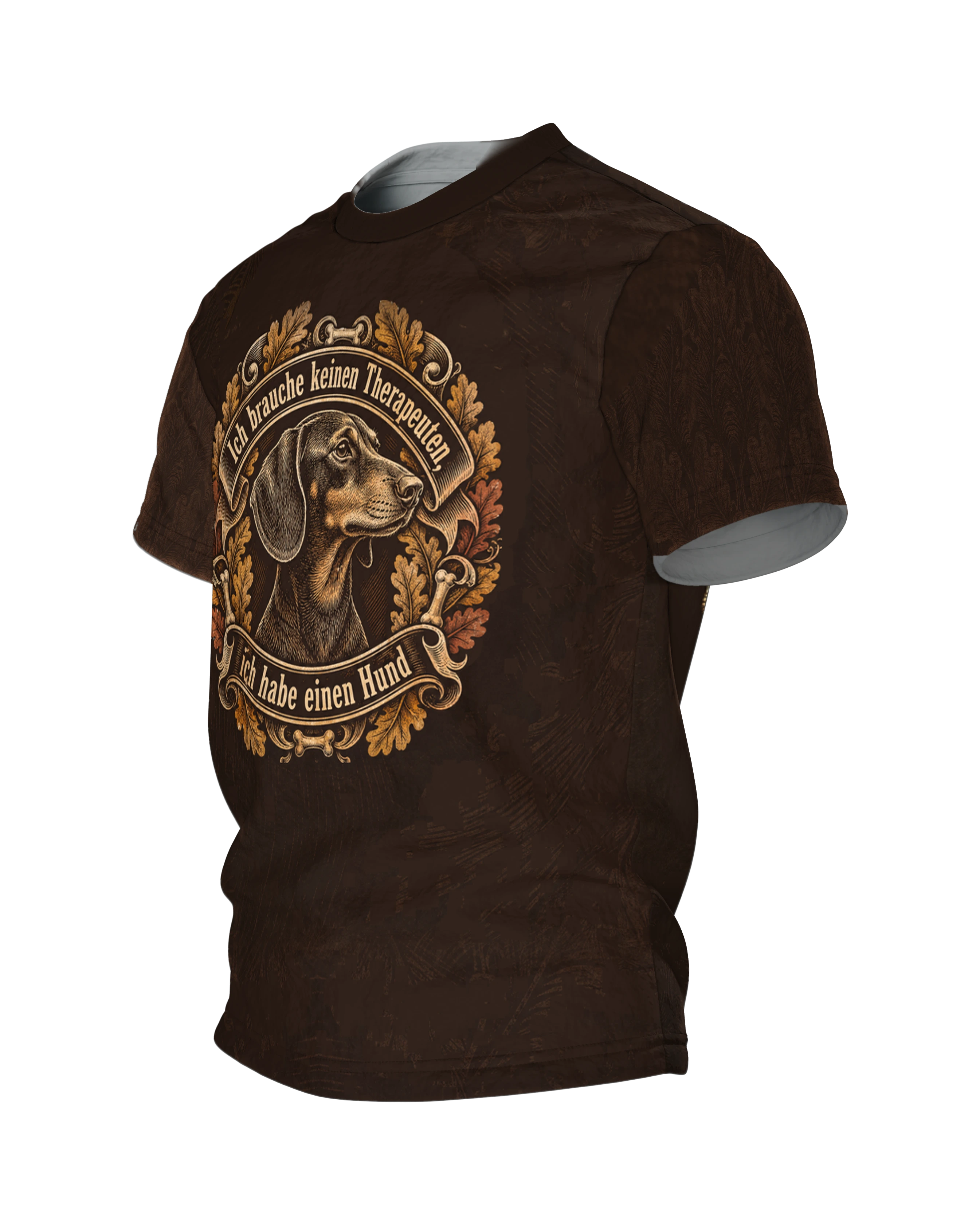 Lustiger Hundespruch T-Shirt: Retro Dackel Design, Seitenansicht rechts
