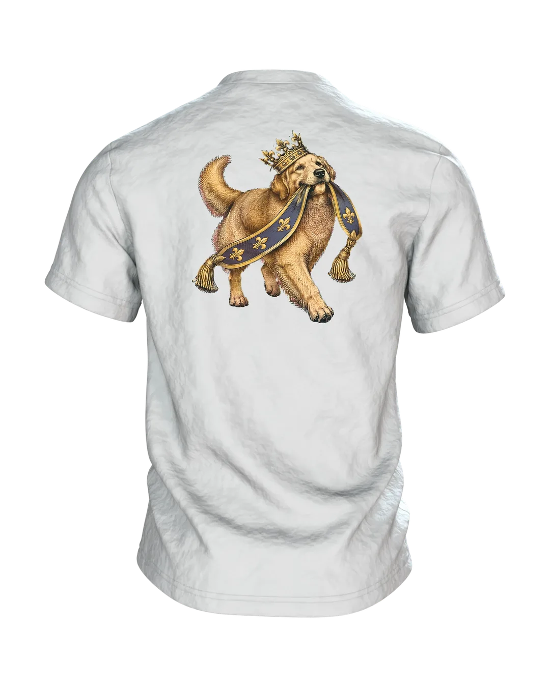 Mops mit Krone T-Shirt, Entwurfsfassung, Rückseite