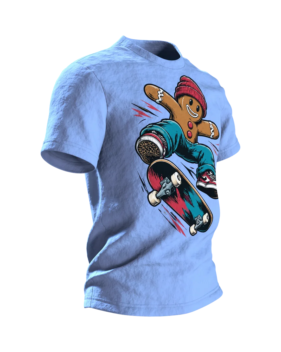 Lebkuchenmann Skater T-Shirt, Entwurfsfassung, Side view, left