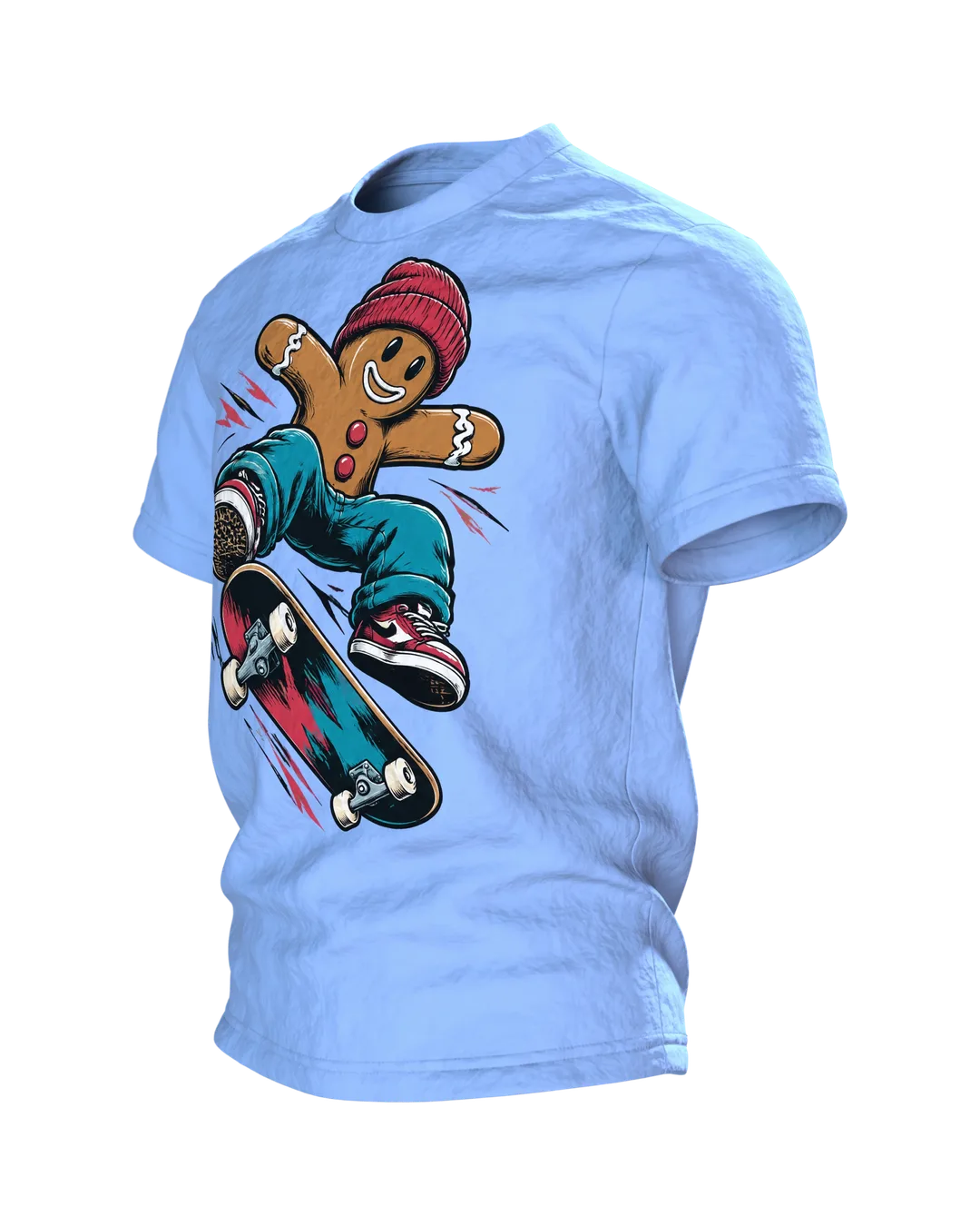Lebkuchenmann Skater T-Shirt, Entwurfsfassung, Side view, right