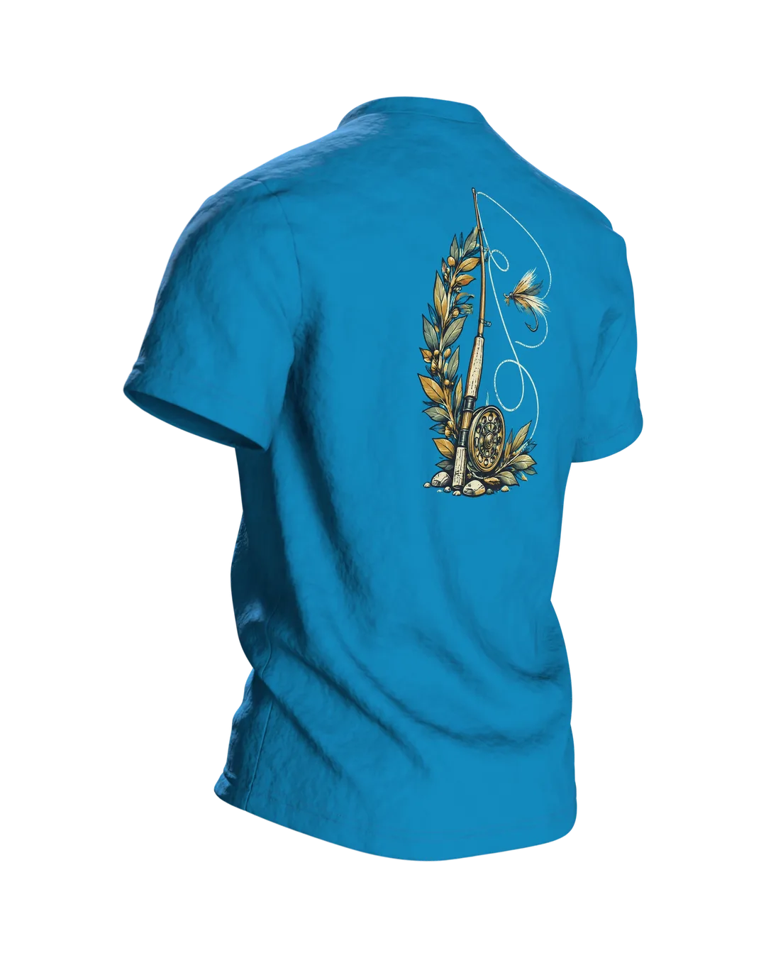 Bester Opa Angler T-Shirt, Entwurfsfassung, Back, angled right