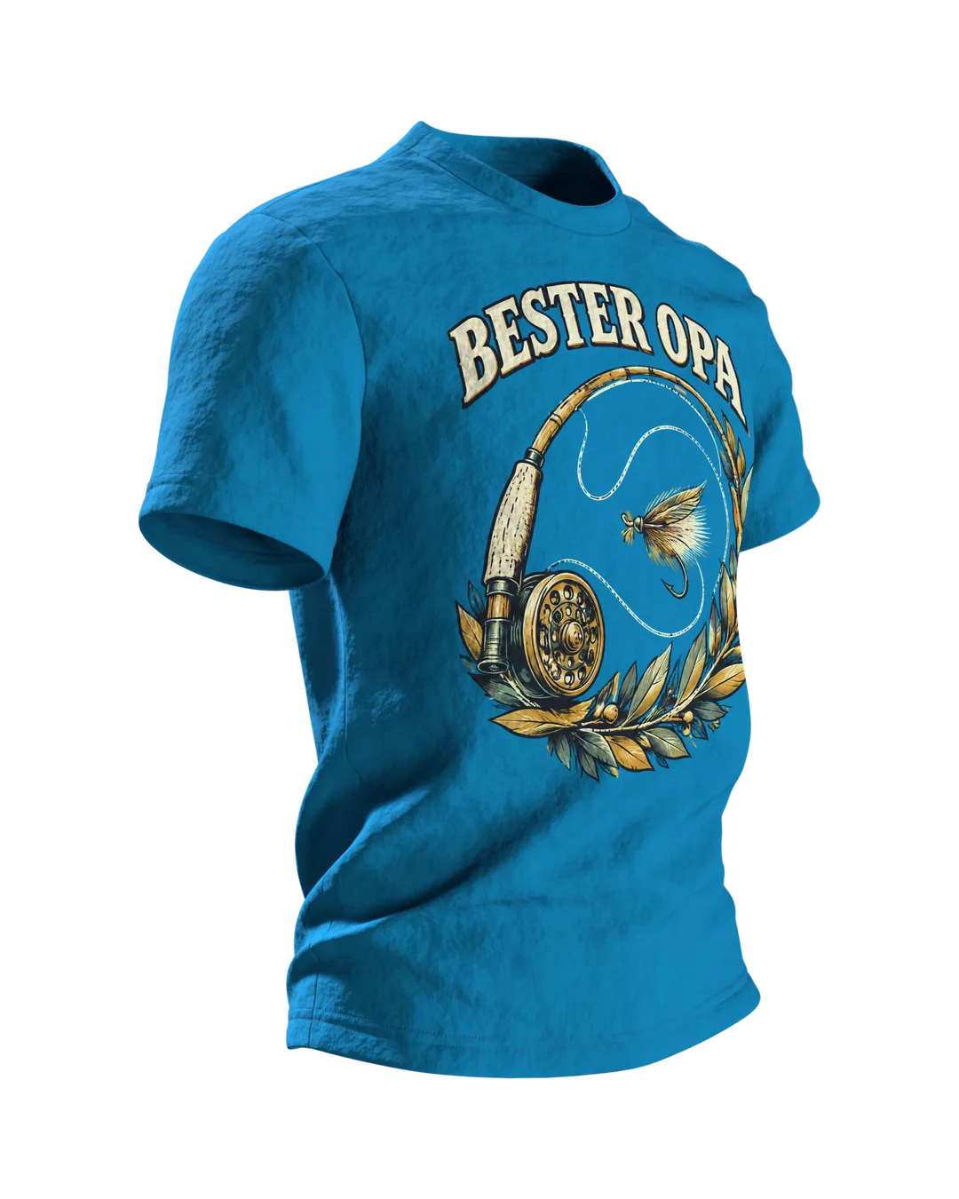 Bester Opa Angler T-Shirt, Entwurfsfassung, Side view, left
