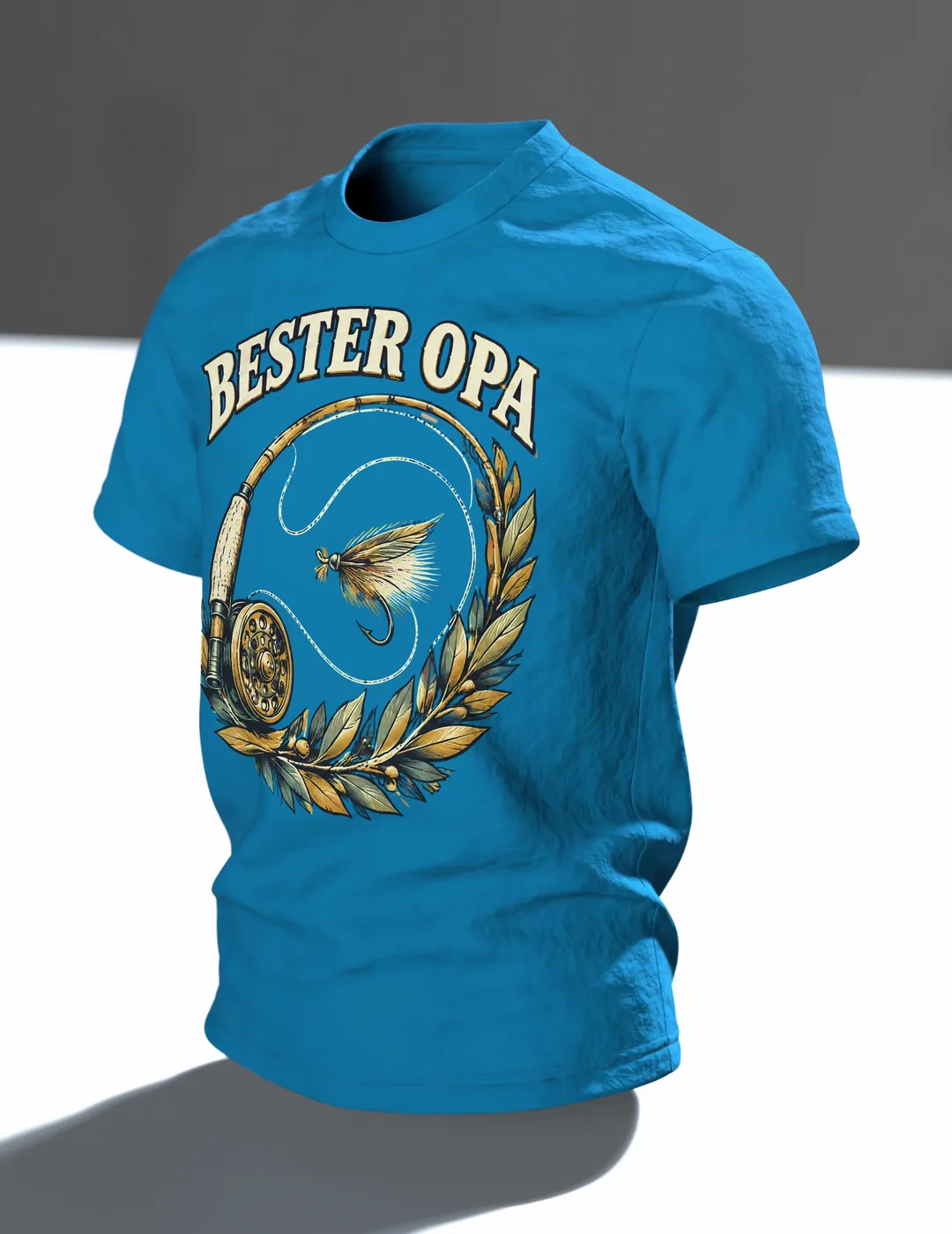 Bester Opa Angler T-Shirt, Entwurfsfassung, In context, angled