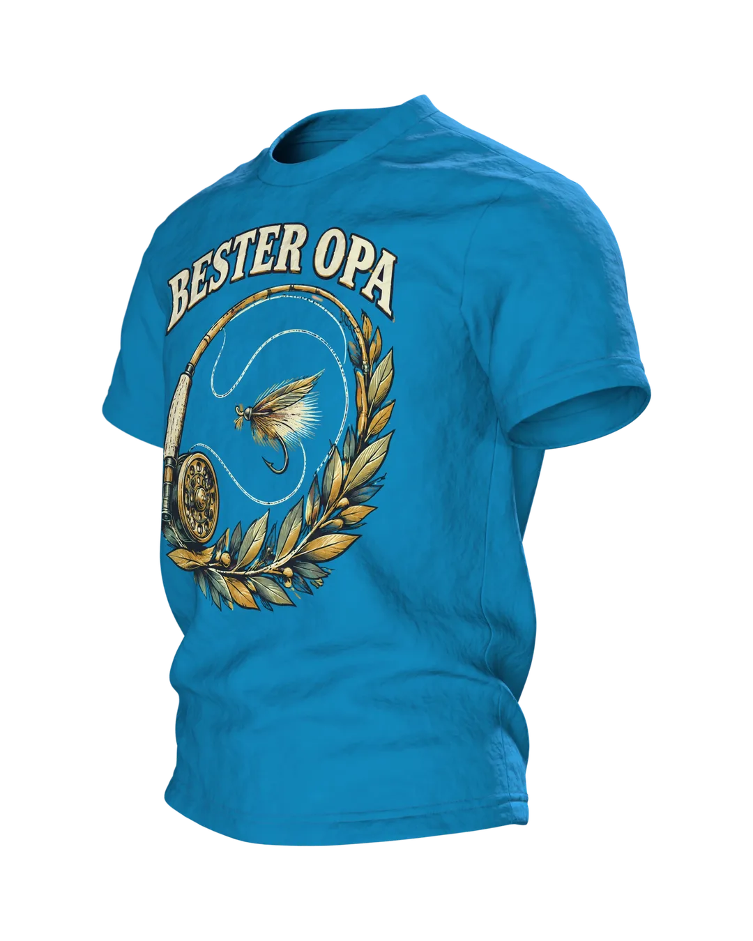 Bester Opa Angler T-Shirt, Entwurfsfassung, Side view, right