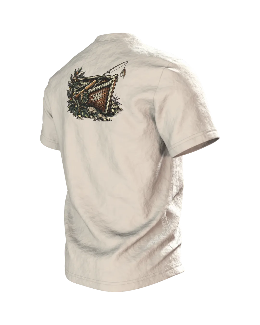 Bester Opa Angler T-Shirt, Entwurfsfassung, Back, angled left