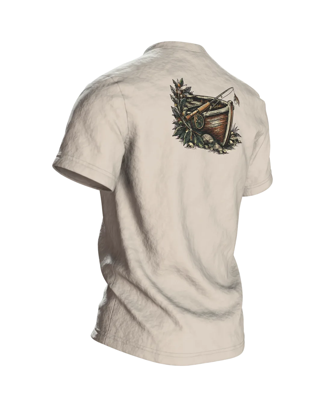 Bester Opa Angler T-Shirt, Entwurfsfassung, Back, angled right