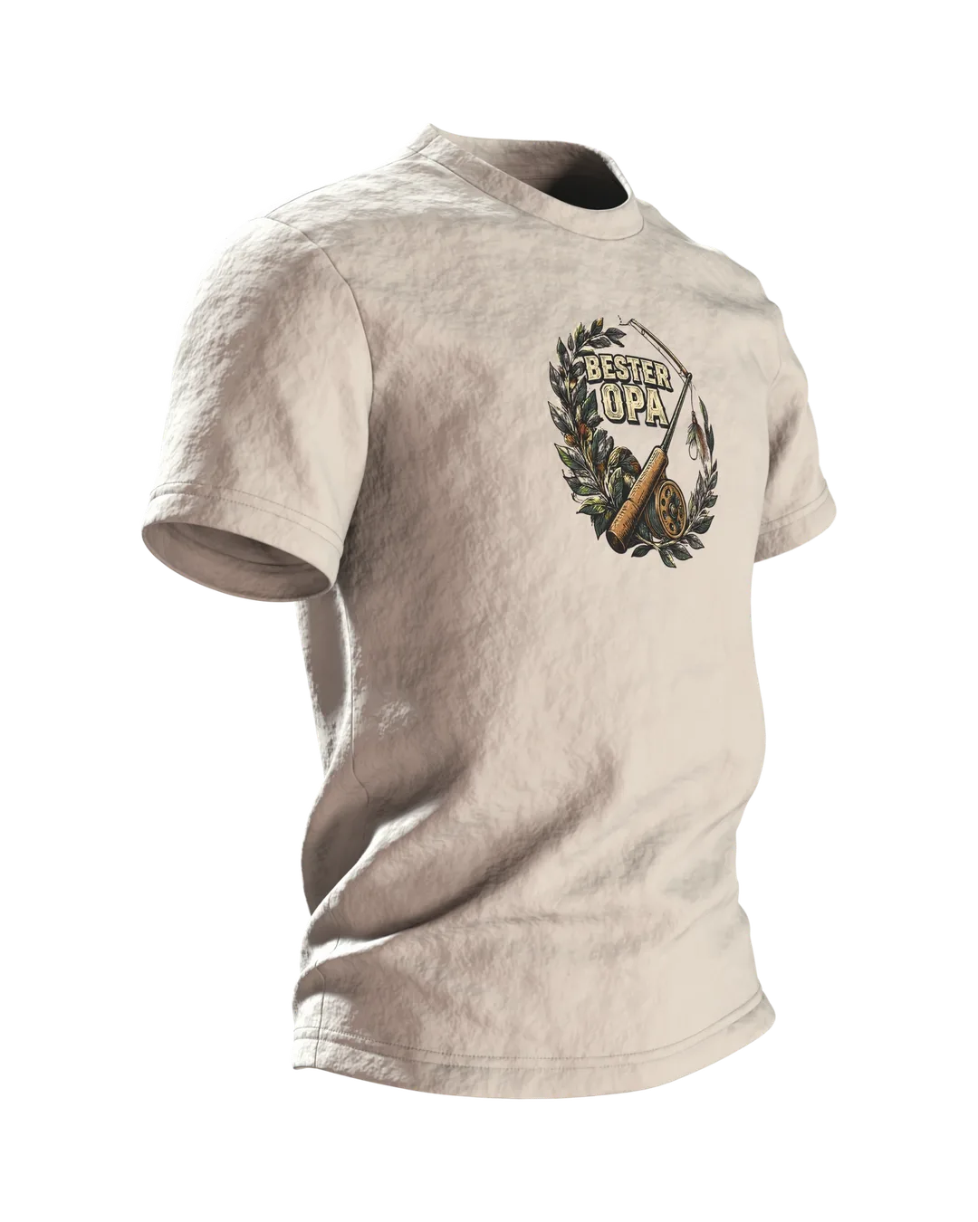 Bester Opa Angler T-Shirt, Entwurfsfassung, Side view, left