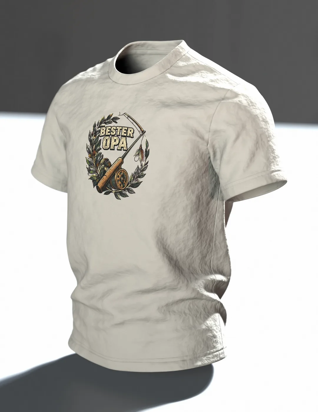 Bester Opa Angler T-Shirt, Entwurfsfassung, In context, angled