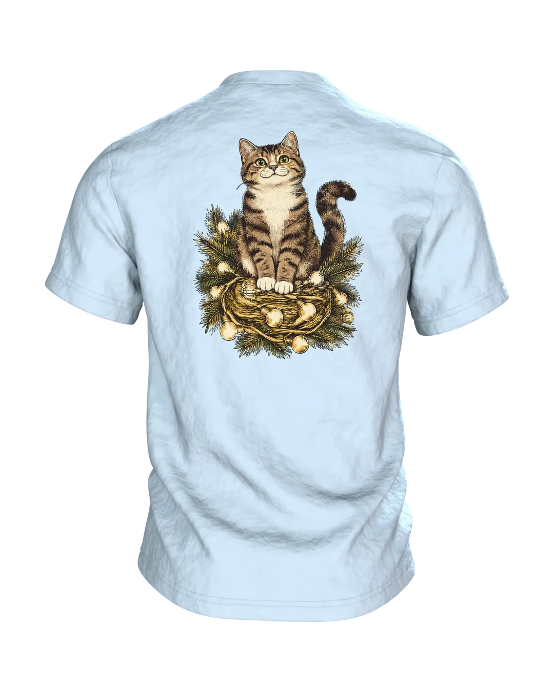 Katze in der Lichterkette T-Shirt, Rückseite