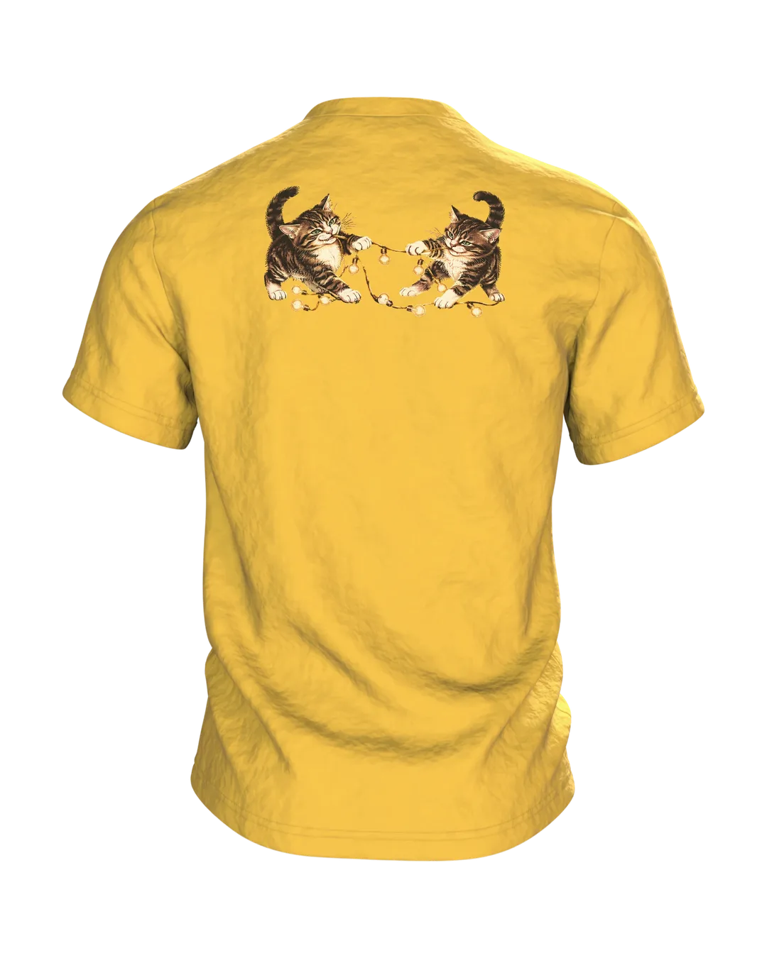 Katze in der Lichterkette T-Shirt, Entwurfsfassung, Rückseite