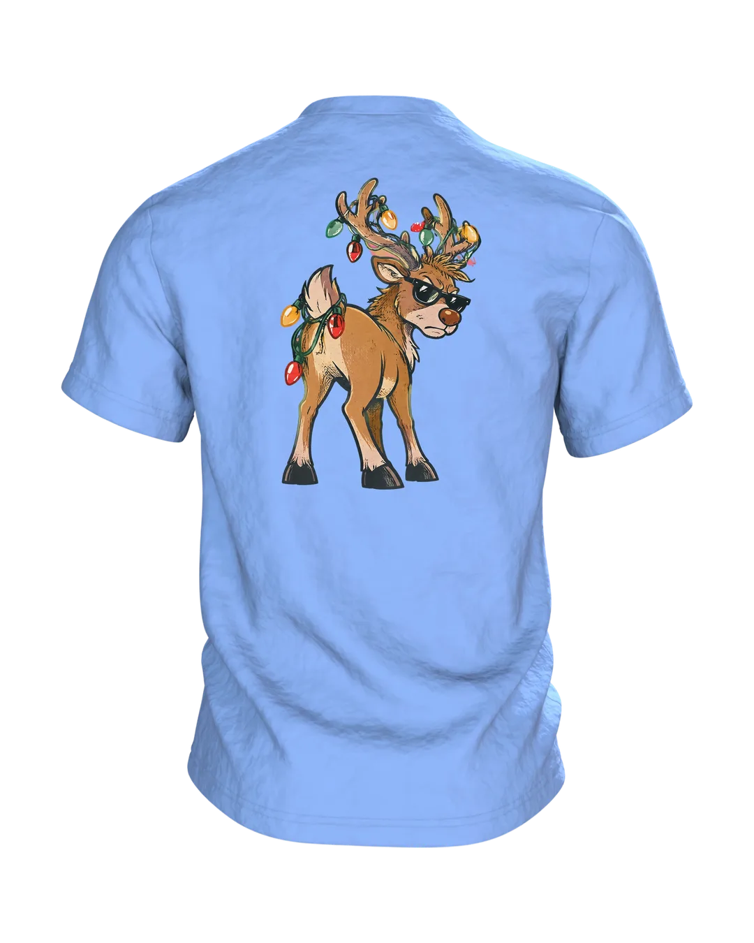 Rentier mit Sonnenbrille T-Shirt, Entwurfsfassung, Rückseite