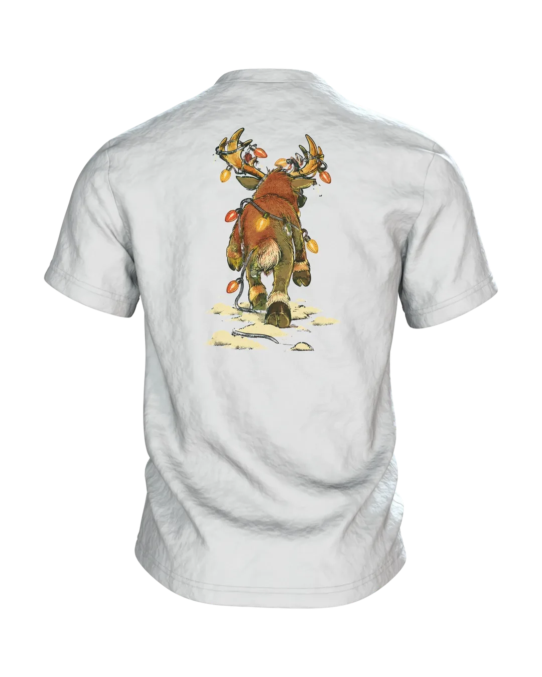 Rentier mit Sonnenbrille T-Shirt, Entwurfsfassung, Rückseite