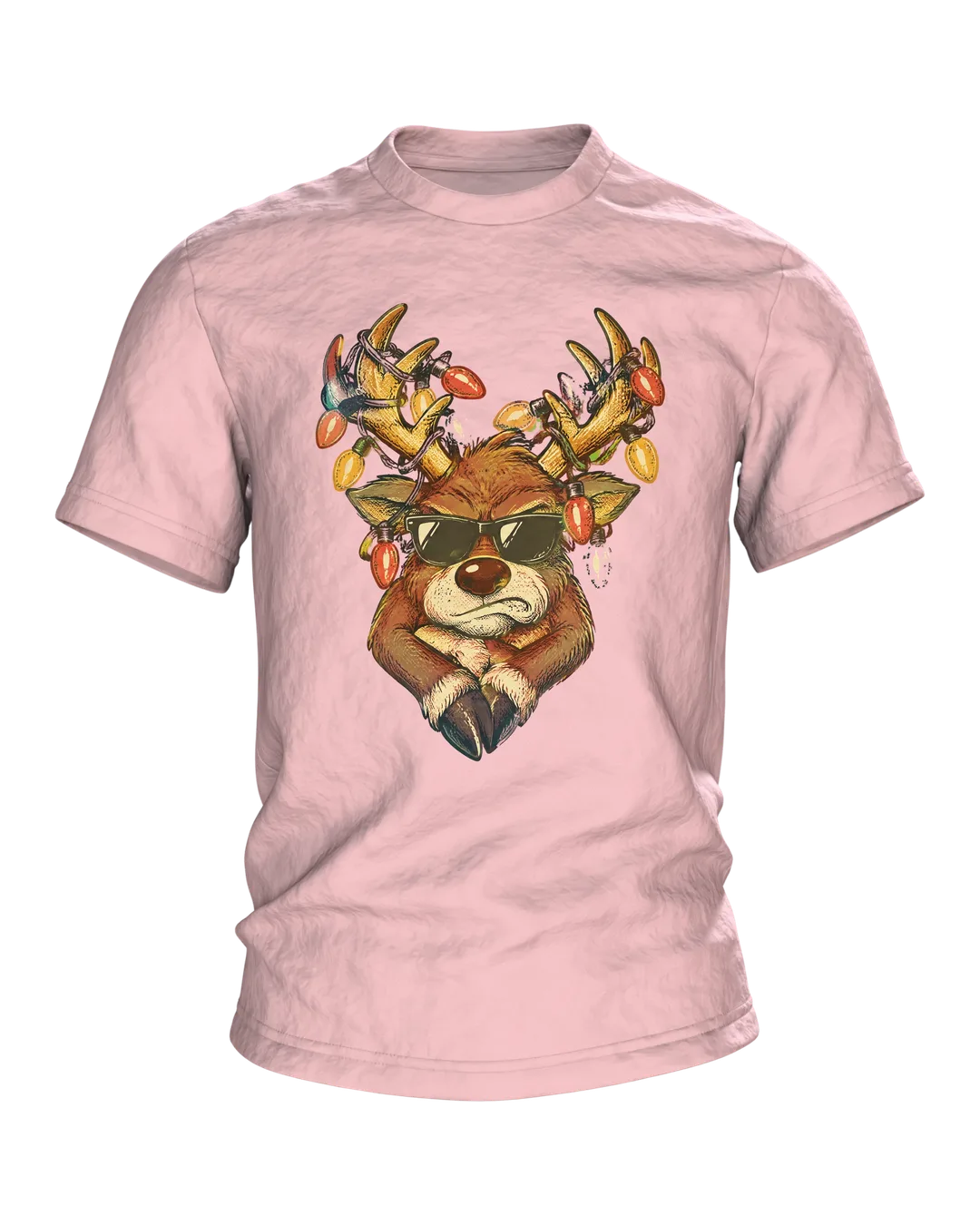 Grimmiges Rentier mit Sonnenbrille T-Shirt: Retro Vintage Design