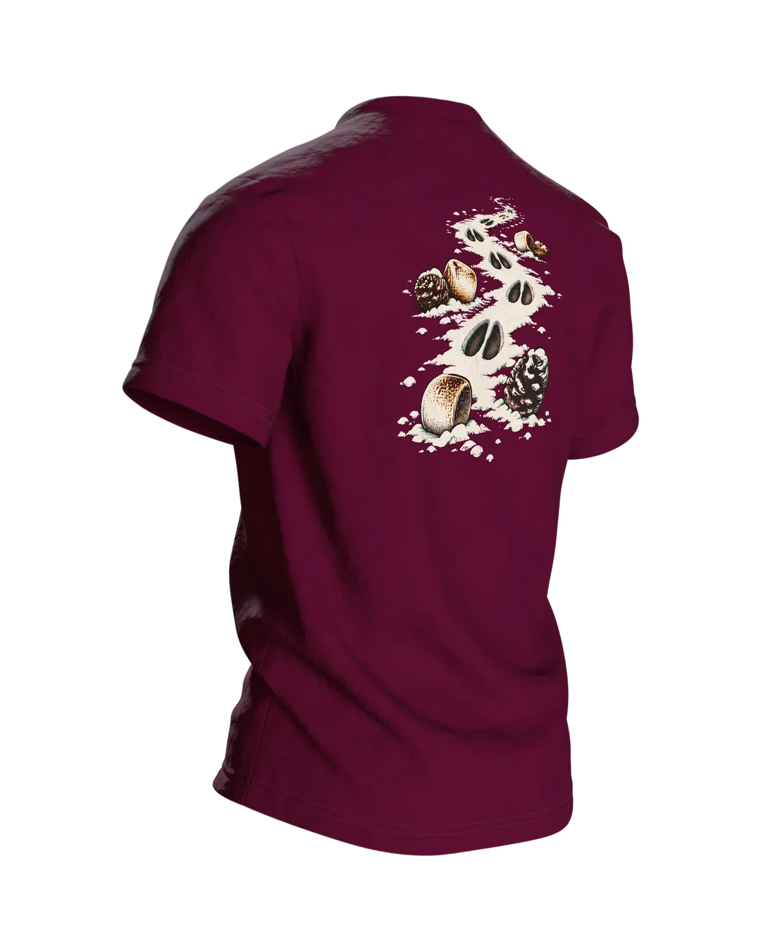Elch mit Kakao T-Shirt, Entwurfsfassung, Rückseite schräg rechts