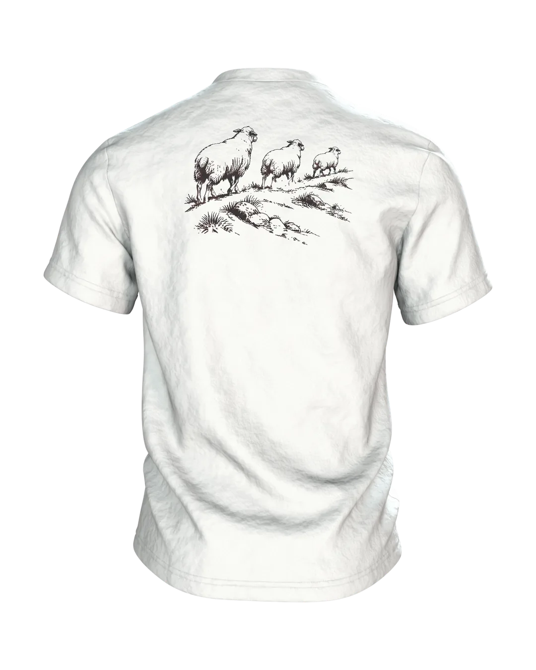 Border Collie mit Schafen T-Shirt, Entwurfsfassung, Back