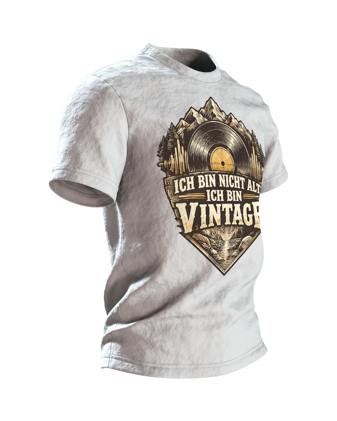 Ich bin nicht alt, ich bin Vintage T-Shirt, Entwurfsfassung, Seitenansicht links