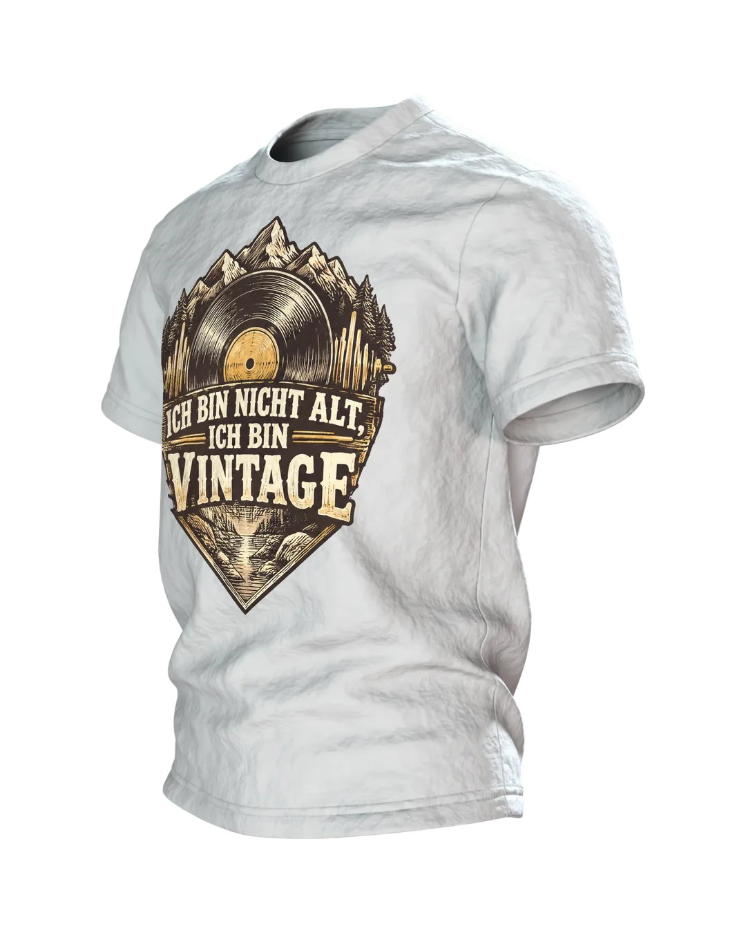 Ich bin nicht alt, ich bin Vintage T-Shirt, Entwurfsfassung, Seitenansicht rechts