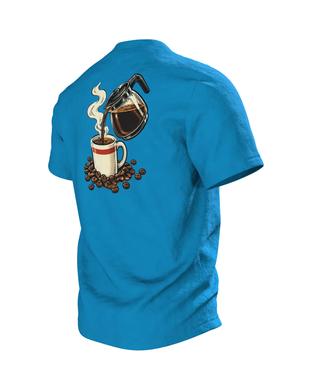 Dackel-Papa mit Kaffee T-Shirt, Entwurfsfassung, Back, angled left