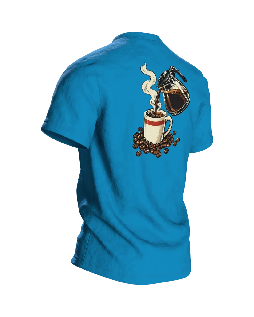 Dackel-Papa mit Kaffee T-Shirt, Entwurfsfassung, Back, angled right