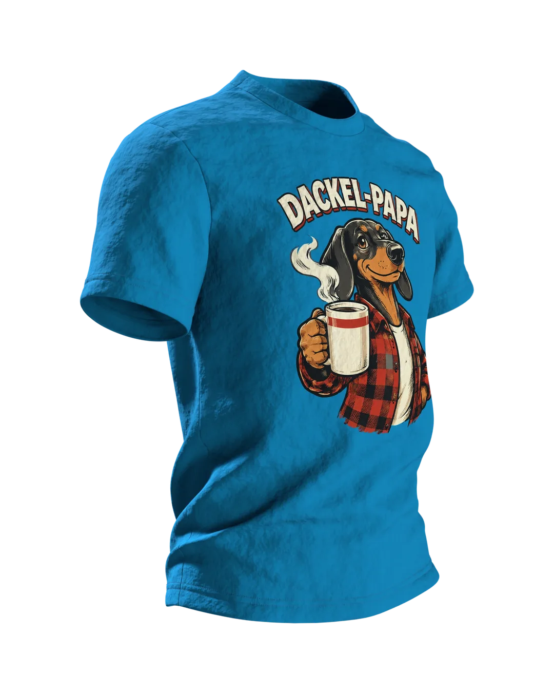 Dackel-Papa mit Kaffee T-Shirt, Entwurfsfassung, Side view, left