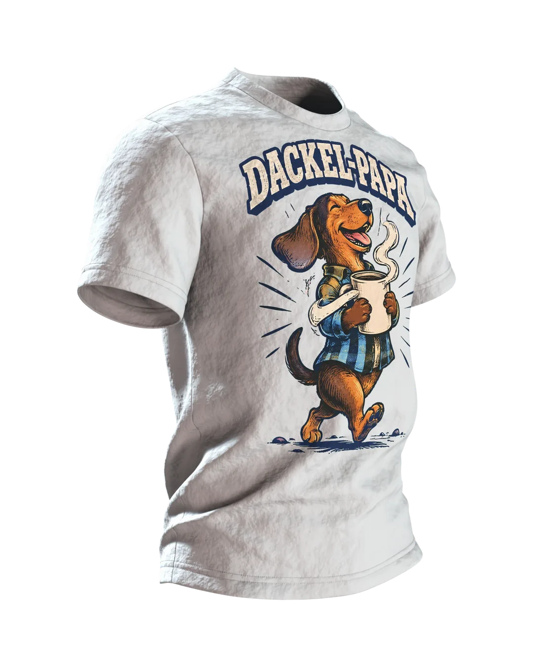 Dackel-Papa mit Kaffee T-Shirt, Entwurfsfassung, Side view, left