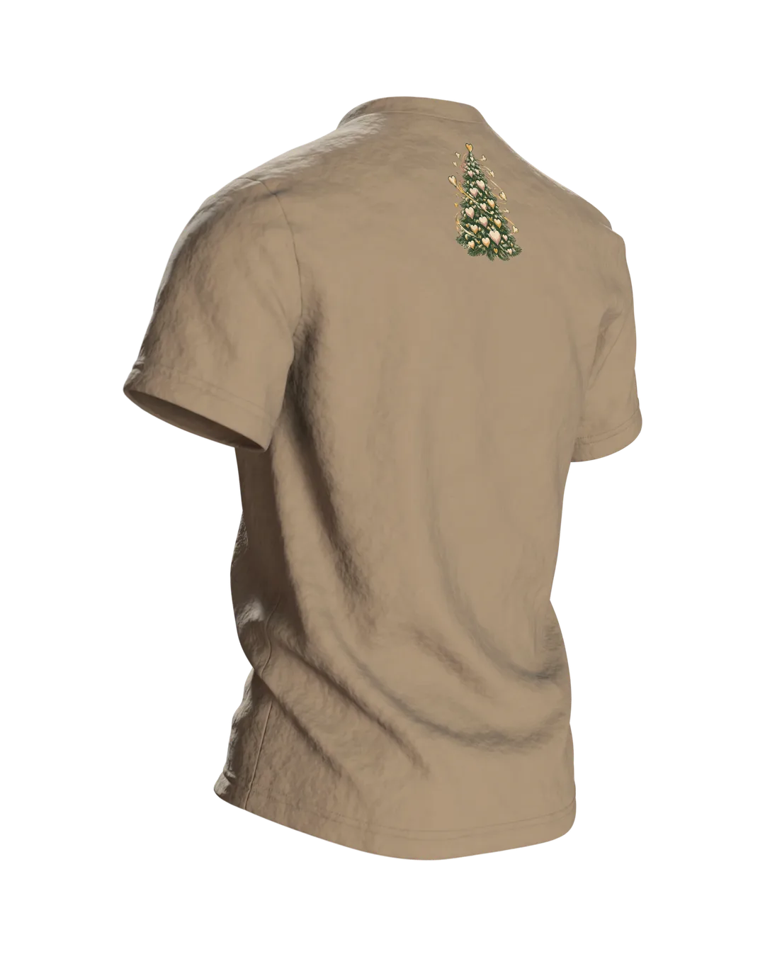 Team Weihnachten Herzbaum T-Shirt, Entwurfsfassung, Back, angled right