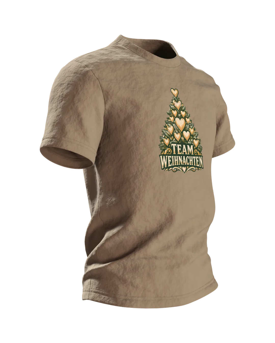 Team Weihnachten Herzbaum T-Shirt, Entwurfsfassung, Side view, left
