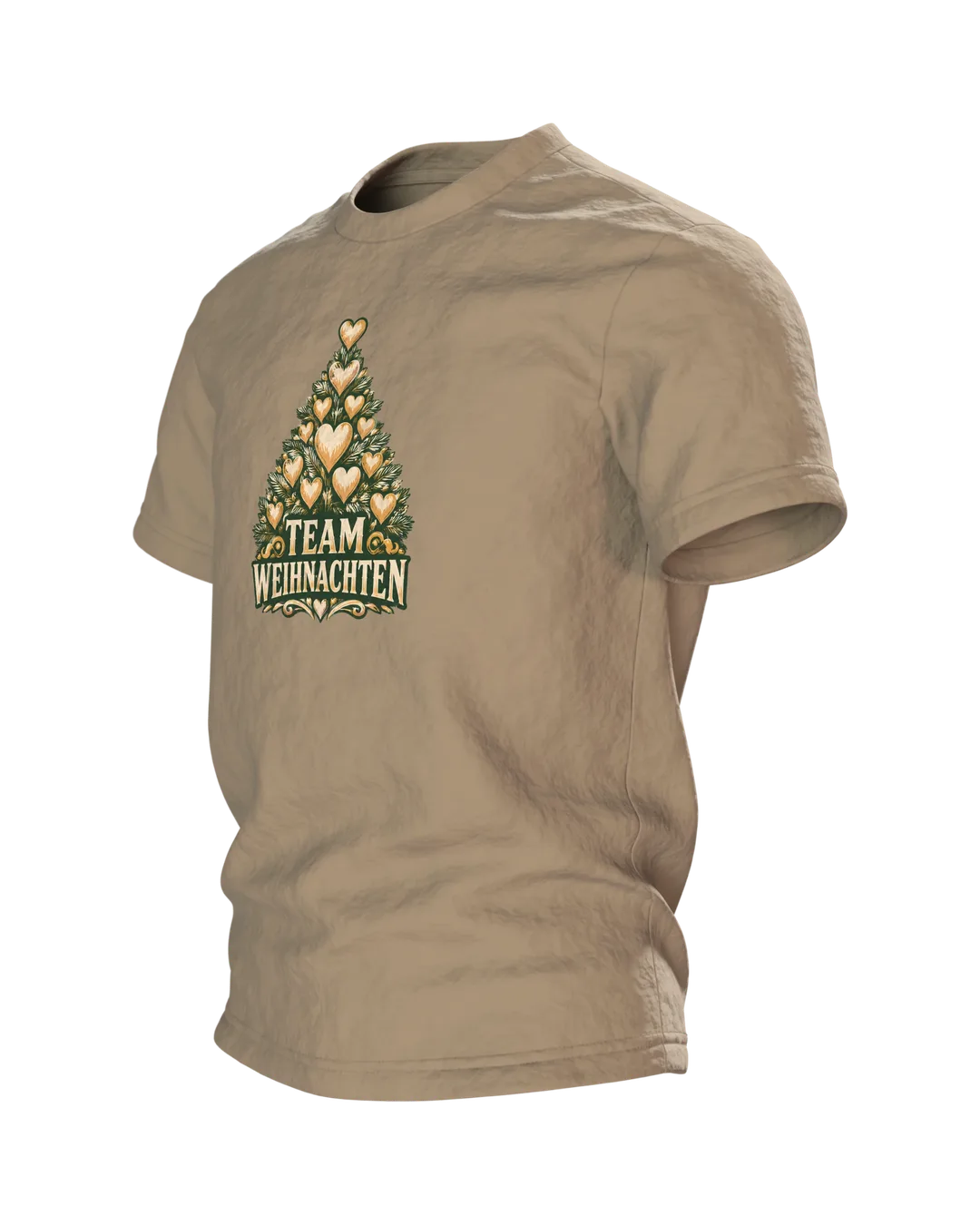 Team Weihnachten Herzbaum T-Shirt, Entwurfsfassung, Side view, right