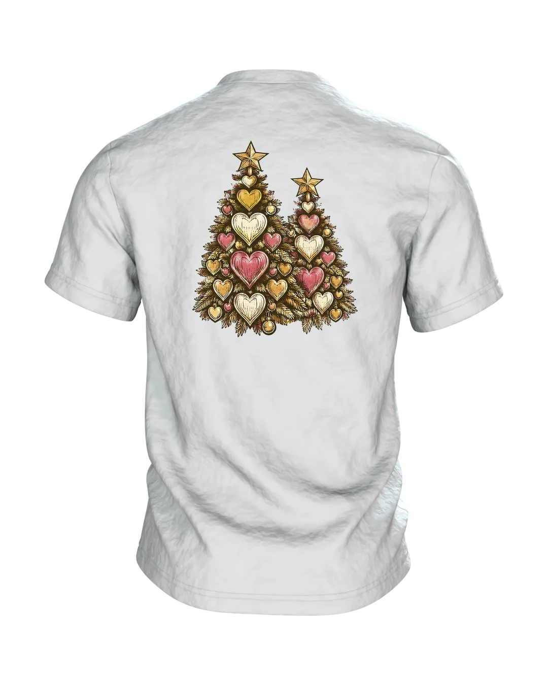 Team Weihnachten Herzbaum T-Shirt, Entwurfsfassung, Rückseite