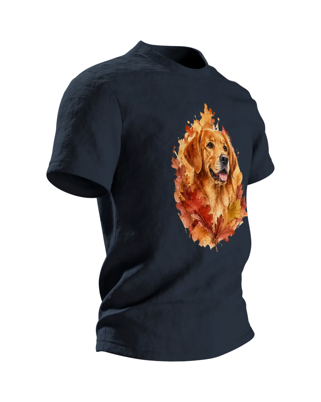 Golden Retriever Aquarell T-Shirt, Entwurfsfassung, Seitenansicht links