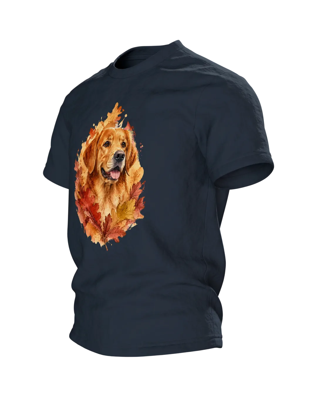Golden Retriever Aquarell T-Shirt, Entwurfsfassung, Seitenansicht rechts