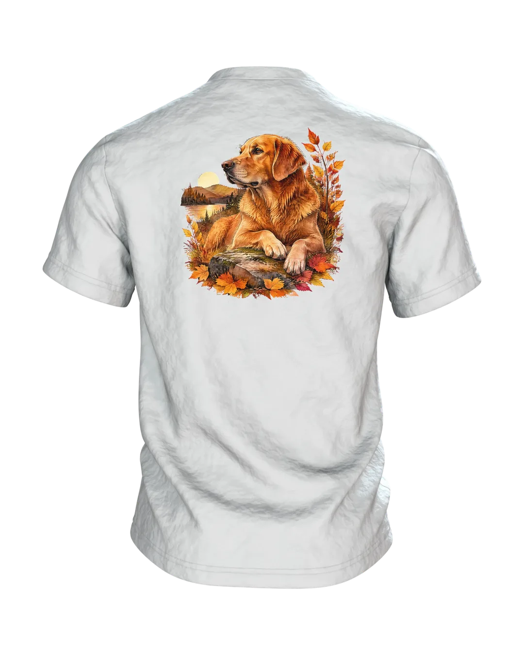 Golden Retriever Aquarell T-Shirt, Entwurfsfassung, Rückseite