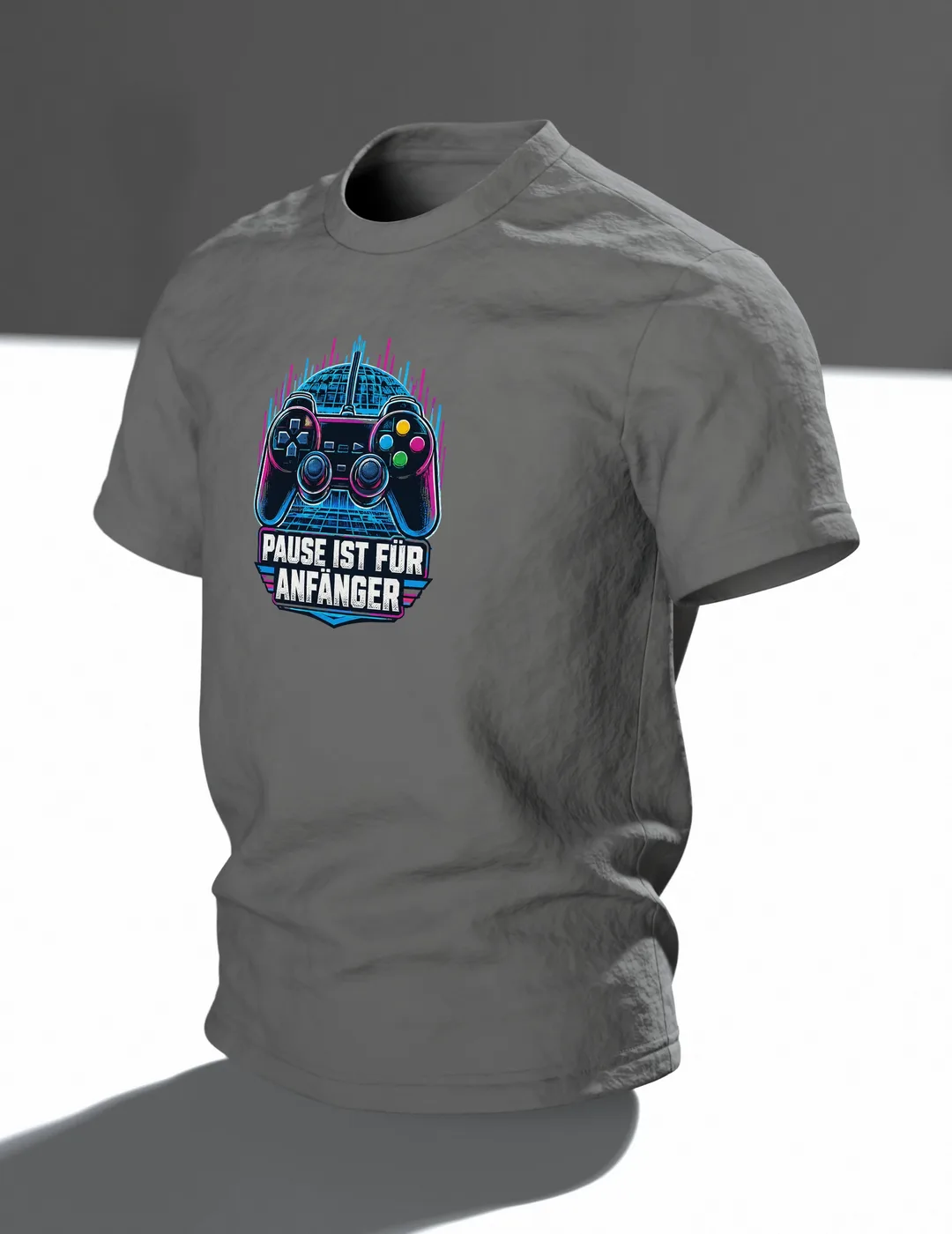 Pause ist für Anfänger Gamepad T-Shirt, Entwurfsfassung, Im Raum, schräg