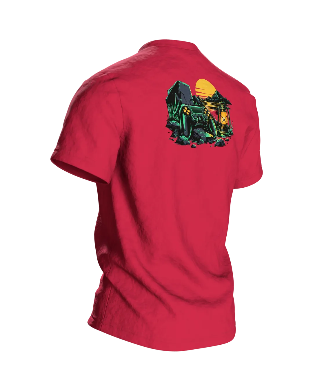 Pause ist für Anfänger Gamepad T-Shirt, Entwurfsfassung, Rückseite schräg rechts