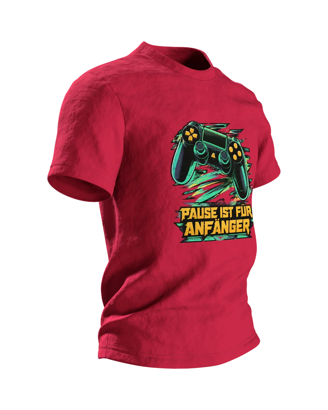 Pause ist für Anfänger Gamepad T-Shirt, Entwurfsfassung, Seitenansicht links