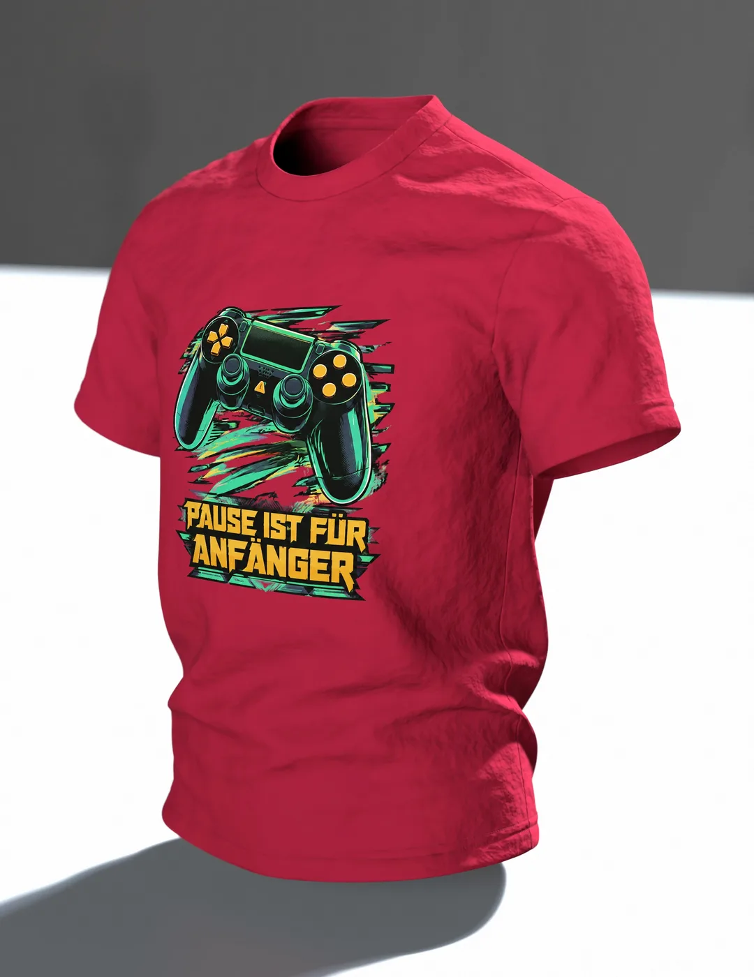Pause ist für Anfänger Gamepad T-Shirt, Entwurfsfassung, Im Raum, schräg