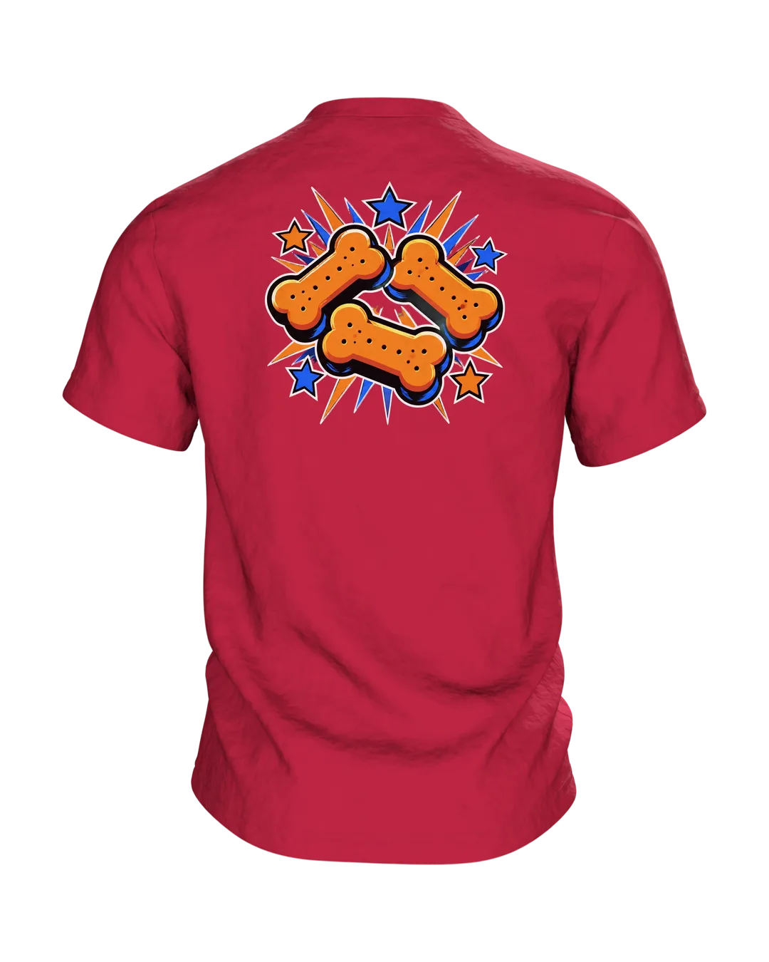 Französische Bulldogge mit Sonnenbrille T-Shirt, Entwurfsfassung, Rückseite