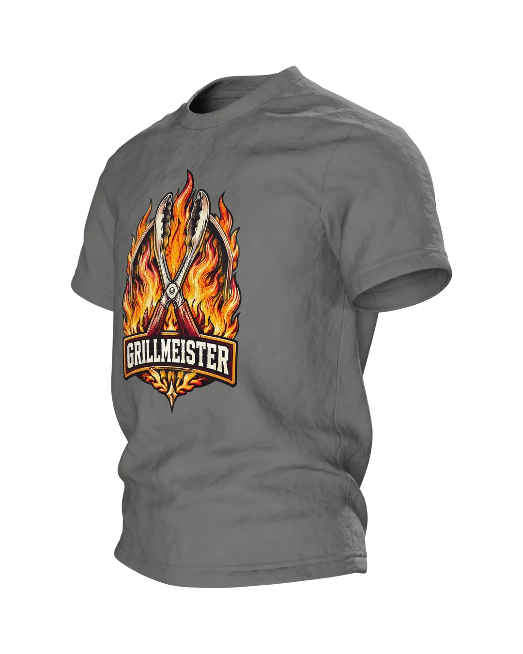 Grillmeister Wappen T-Shirt, Entwurfsfassung, Seitenansicht rechts
