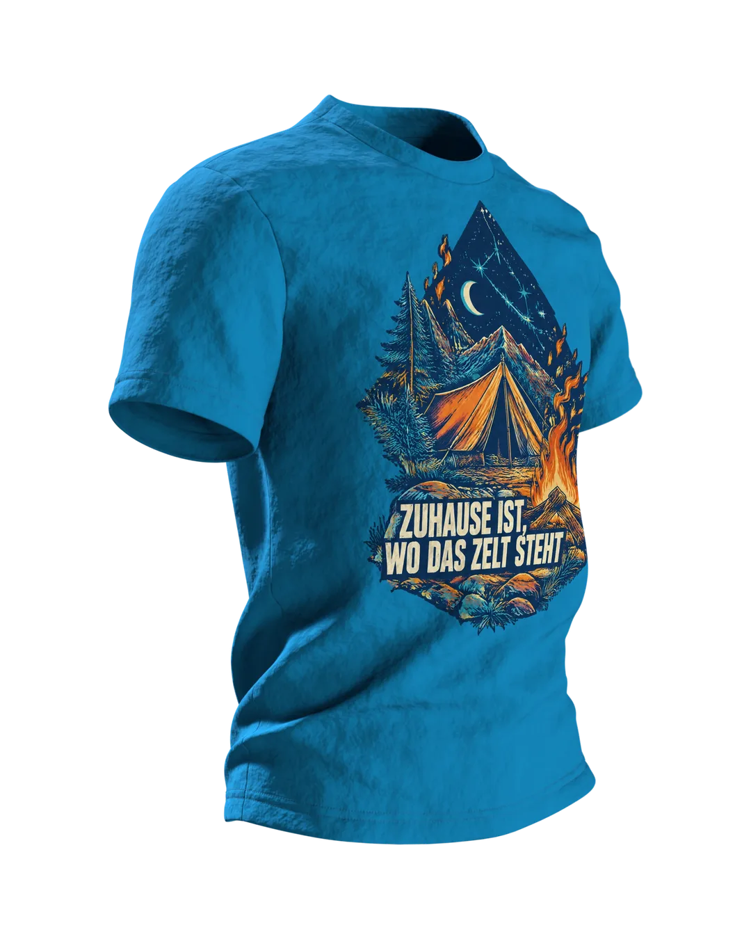 Camping Wappen T-Shirt: Zuhause ist wo das Zelt steht, Side view, left