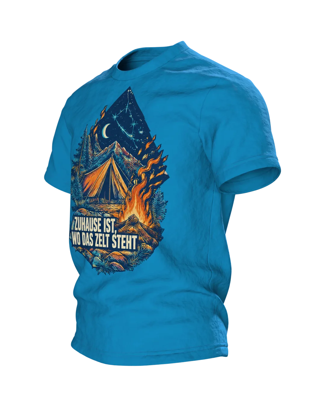 Camping Wappen T-Shirt: Zuhause ist wo das Zelt steht, Side view, right